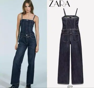 ZARA 벨트 데님 롱 점프수트 S 사이즈