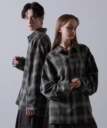 Clel 벌룬 소매 루즈 레귤러 칼라 셔츠 블랙 계열 1