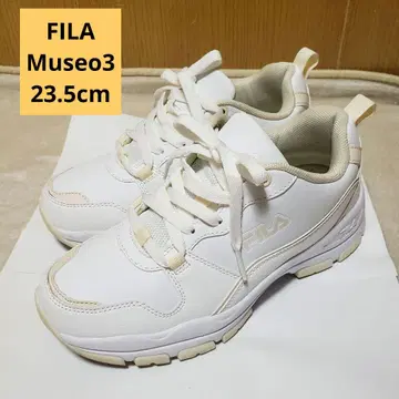 FILA Museo 3 스니커즈 23.5cm 화이트 x 베이지