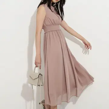 허리 셔링 양류 원피스 NATURAL BEAUTY BASIC