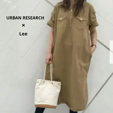 URBAN RESEARCH x Lee 베이지 반팔 셔츠 원피스