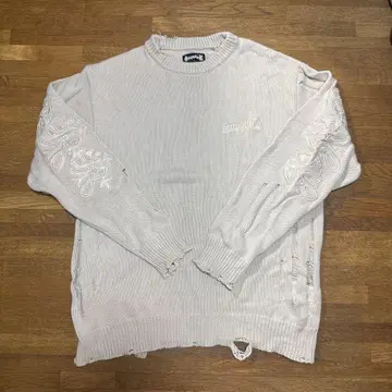 supplier 데미지 니트 베이지