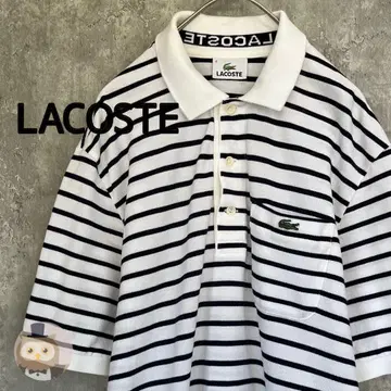[일본제] LACOSTE 반팔 피케 셔츠 보더 남성용 새상품급 구제 의류