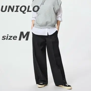 [새상품] UNIQLO 유니클로 WOMEN 와이드 치노 팬츠 M 블랙