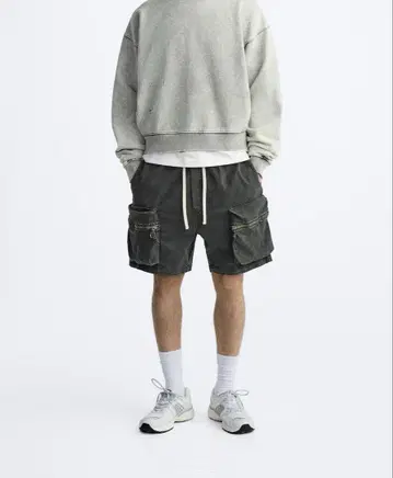 ZARA 자라 데미지 카고 버뮤다 팬츠