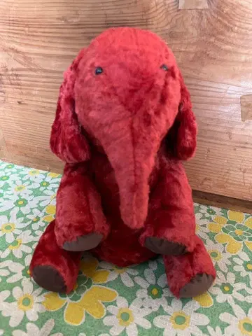 [Monseuil] 레어 빨간 코끼리 봉제 인형 몬스이유
