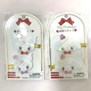 산리오 숏 케이크 마이멜로디 마이멜로디 쿠로미 앞머리 클립 세트