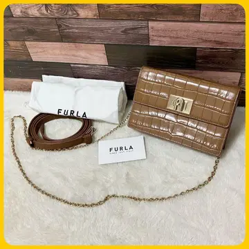 미사용급 FURLA 체인 3way 숄더백 턴락 크로커