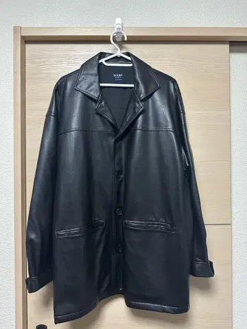 BEAMS 페이크 레더 재킷