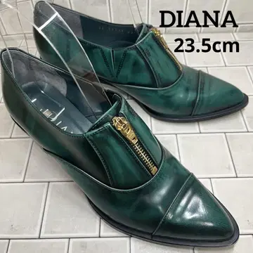 [ DIANA ] 다이애나 그린 가죽 지퍼 부티 23.5cm