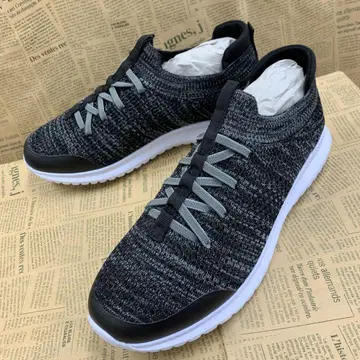 새상품 남성용 24.5cm 경량 통굽 킥 백 스니커즈 블랙 2986