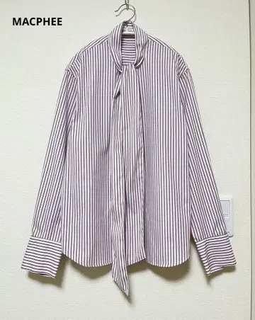 새상품급 / MACPHEE 마카피 코튼 브로드 보우타이 셔츠 2024AW