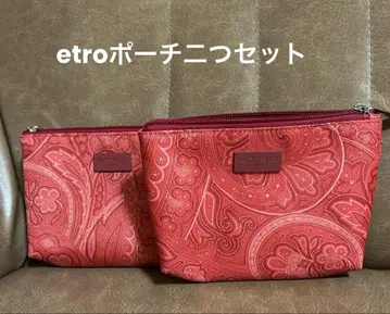 etro 에트로 파우치 페이즐리 빨간색 2개 세트