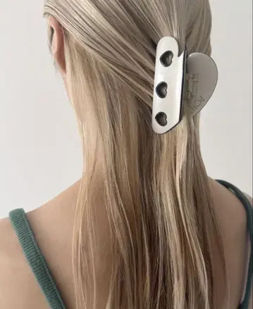 POTETE 3 heart clip 화이트 포테테 헤어 클립 화이트