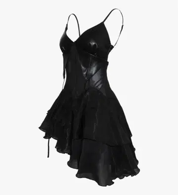theredthread S layered ruffle dress mini
