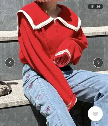 Alley by w closet 라인 세일러 카라 가디건