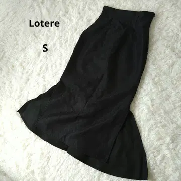 Lotere 블랙 타이트 머메이드 헤링본 무늬 변형 스커트 S