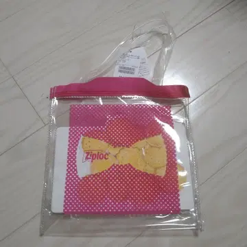 Ziploc 투명 핑크 토트백