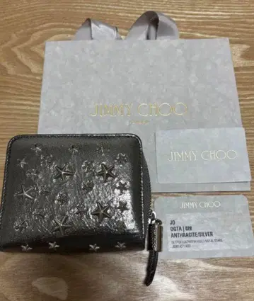JIMMY CHOO 반지갑 ANTHRACITE/SILVER