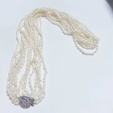 담수 진주 목걸이 라이스펄 60cm