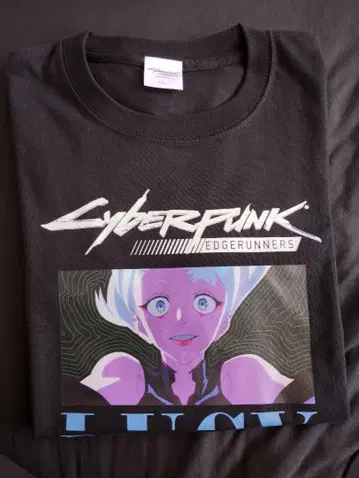 Cyberpunk Edgerunners 티셔츠 블랙 Lucy