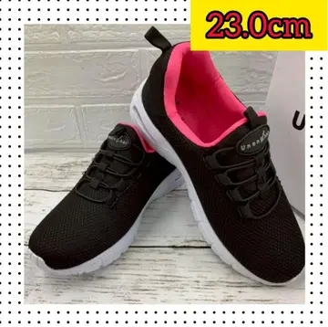 [ 23.0cm ] 새상품 여성용 스니커즈 슬립온 메쉬 에어 블랙