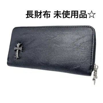 장지갑 미사용품 크로스 블랙 가죽 심플 십자가 멋