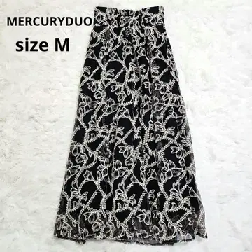 [ MERCURY DUO ] 코드 자수 플레어 스커트 M
