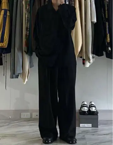shikitari 블랙 슬랙스