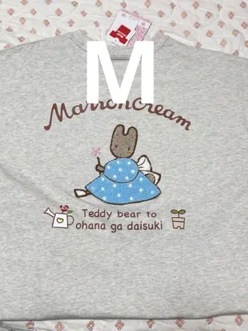 아베일 새상품 마론 크림 사가라 자수 티셔츠 M 사이즈
