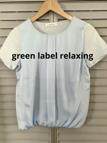 green label relaxing 반팔 블라우스 스카이블루