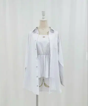 Stripe oversized shirts (unisex) 화이트