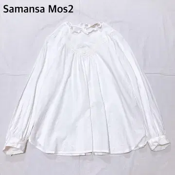 [새상품급] 사만사 모스모스 SM2 옷깃 프릴 레이스 긴팔 블라우스 개더