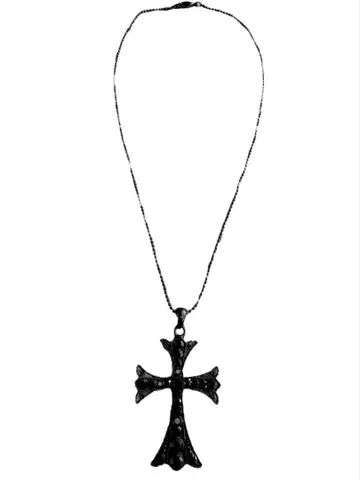 black cristal cross necklace