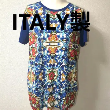 유러피안 빈티지 ITALY제 반팔 티셔츠 올 패턴 레어