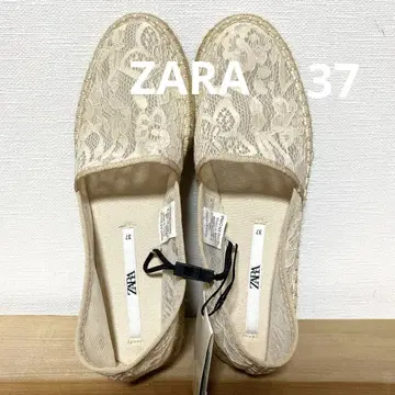 [새상품급] ZARA 레이스 에스파드리유 37 23.5 화이트 슬립온