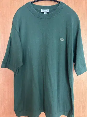 LACOSTE 릴랙스 핏 그린 티셔츠 US S