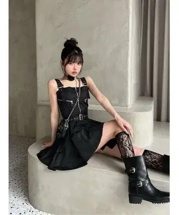 Darich 나일론 점퍼 미니 원피스