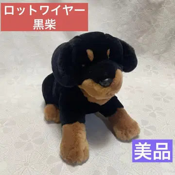 새상품급 로트 와일러 봉제 인형 중형 블랙 시바견 강아지 푹신푹신