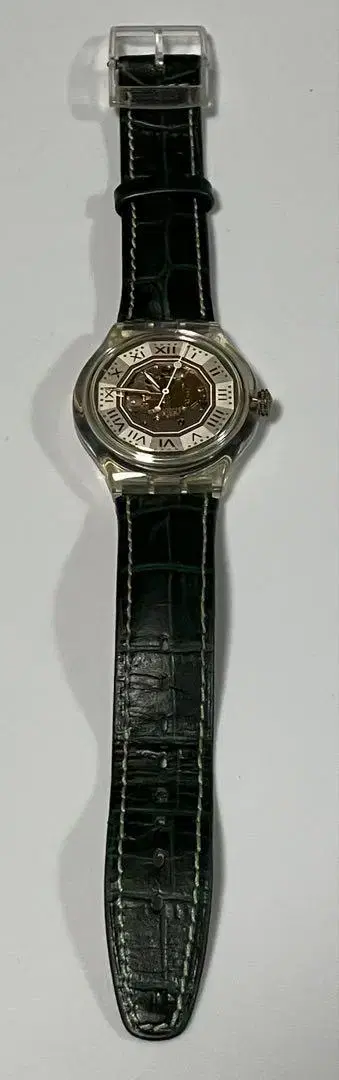 작동품 스와치 SWATCH 오토매틱 수동 와인딩 룰렛 백 스켈레톤
