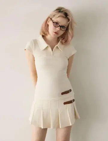 andmary luna pleats mini dress