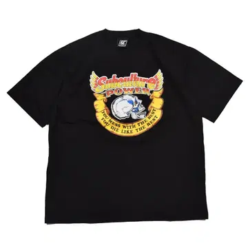 SUBCULTURE POWER SKULL 티셔츠 블랙 2 티셔츠