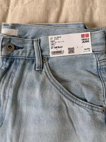 유니클로 배기 커브 청바지 27 기장 짧음
