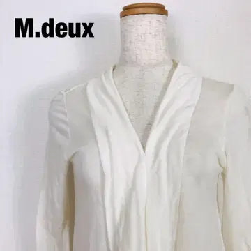 M.deux 엠 긴팔 가디건 롱 기장 화이트 E6