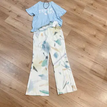 새상품 MOUSSY 마우지 패턴 팬츠 플레어 팬츠