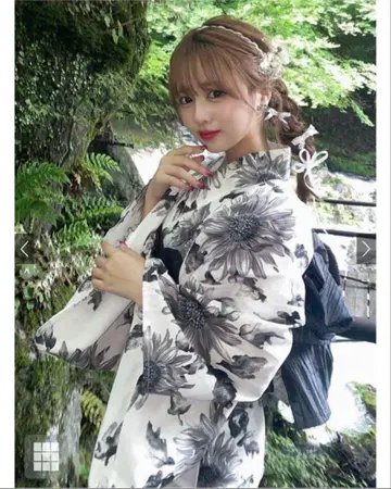 GRL 모노톤 해바라기 유카타 세트[gi1507]