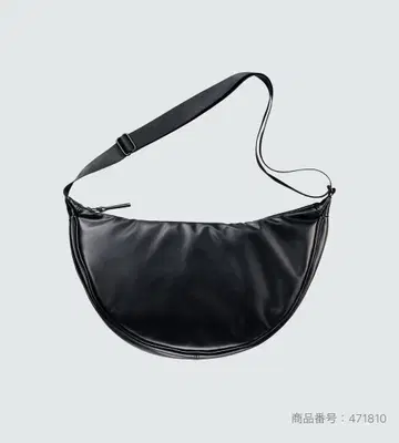 UNIQLO 레더 터치 라운드 숄더백 블랙