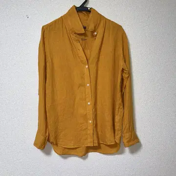 야누크 Helen YSHIRT 머스타드 M 린넨100 긴팔 셔츠 새상품급