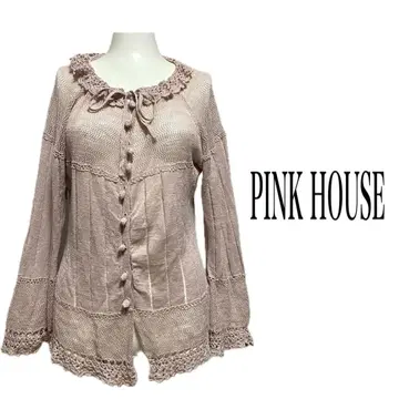 핑크하우스 PINK house 니트 가디건 마 혼방