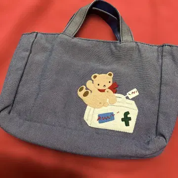 파미 짱 곰 자수 아플리케 데님 토트백 미니 백 백인백